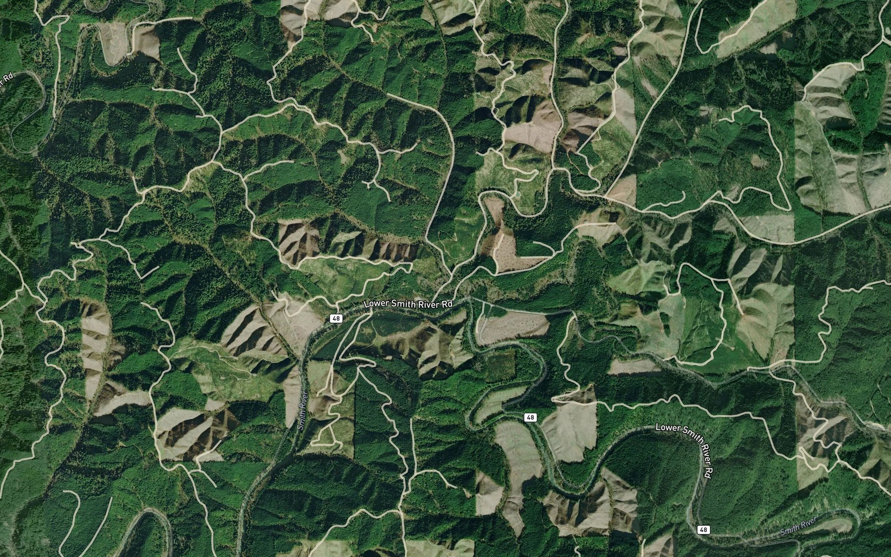 Satellite map of the Russell Creek