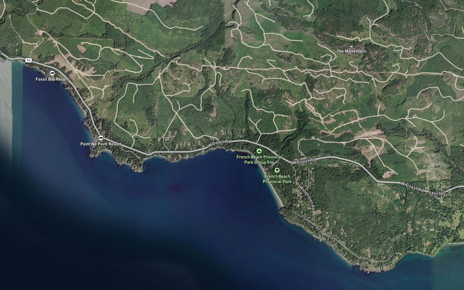 Satellite map of the Begg Creek