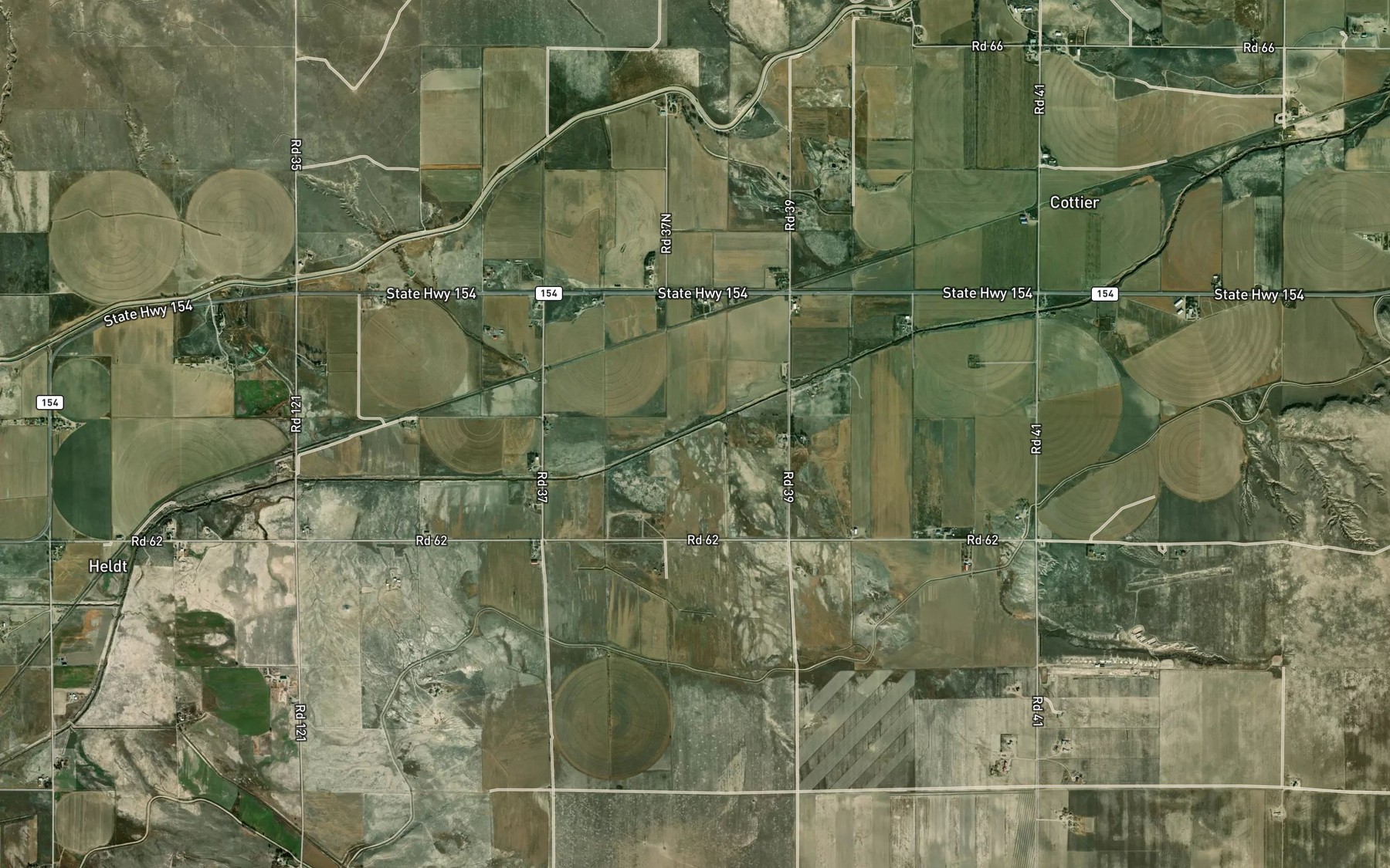Satellite map of the Cherry Creek Drain