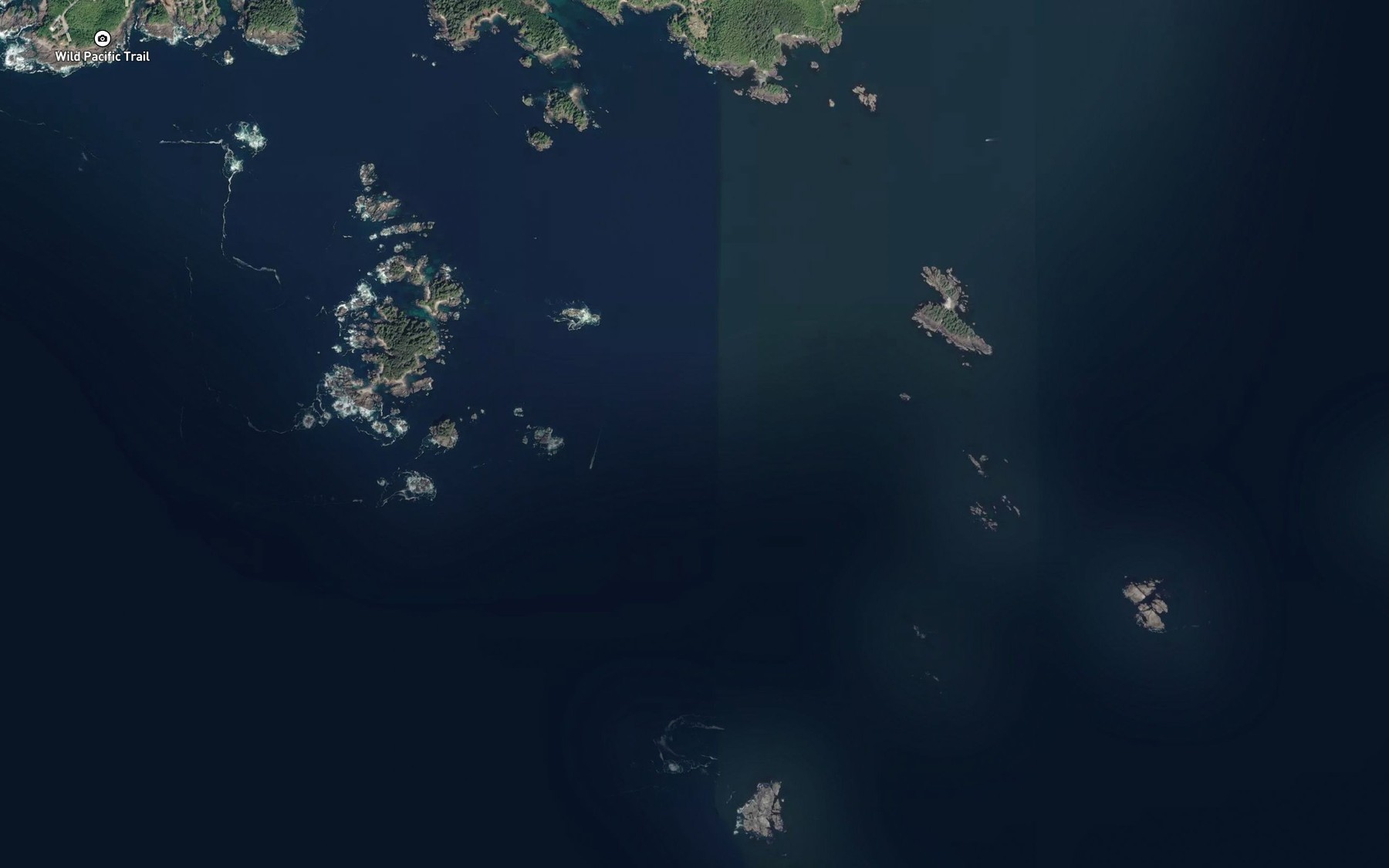 Satellite map of the Felice Channel