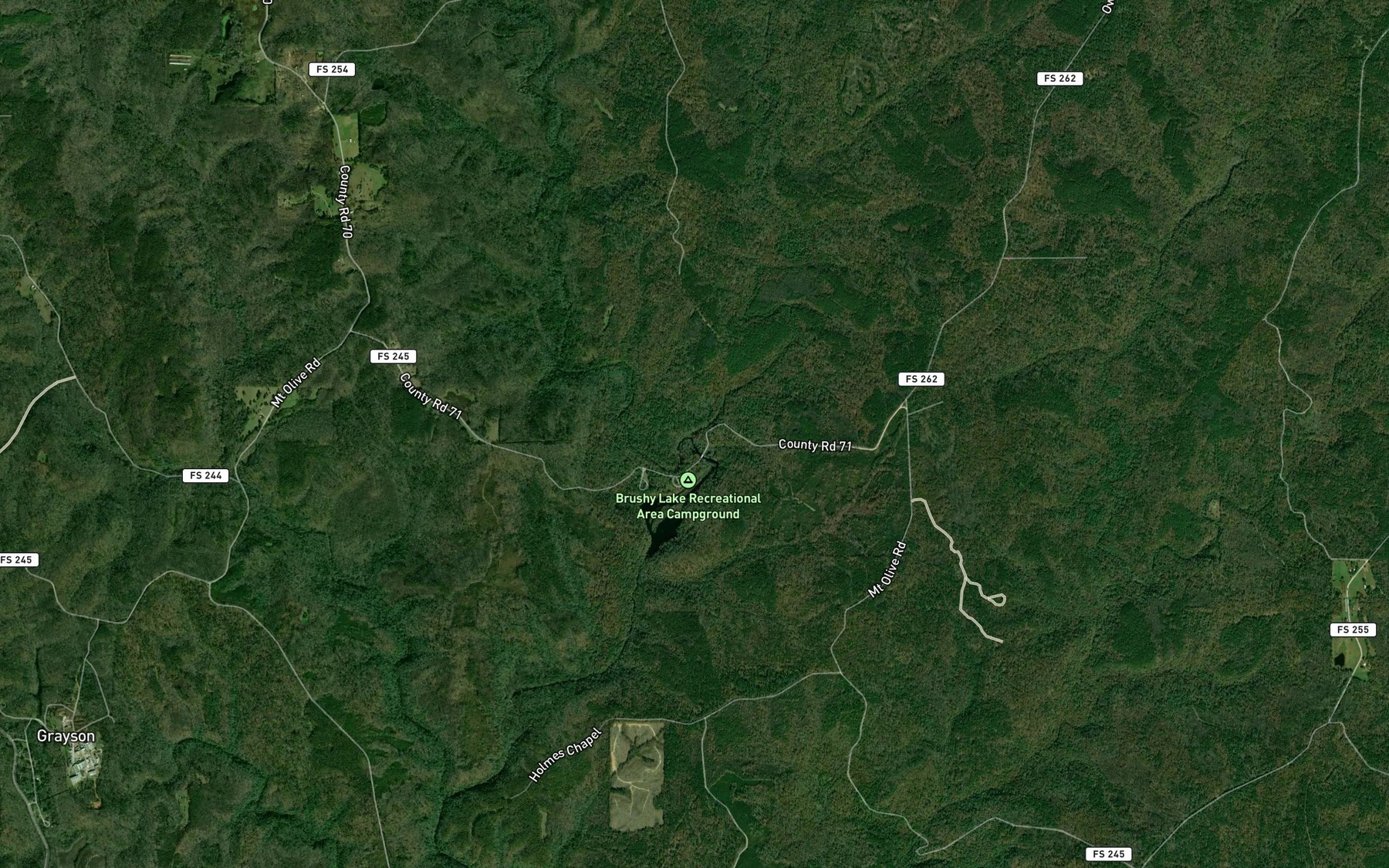 Satellite map of the Owl Creek