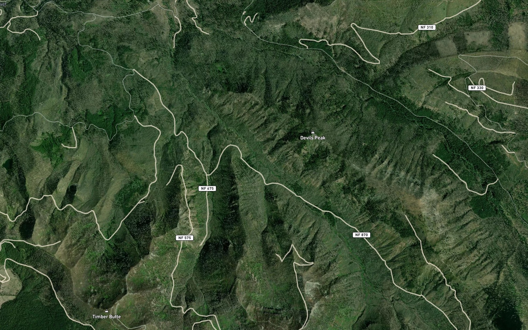 Satellite map of the Cascade Creek