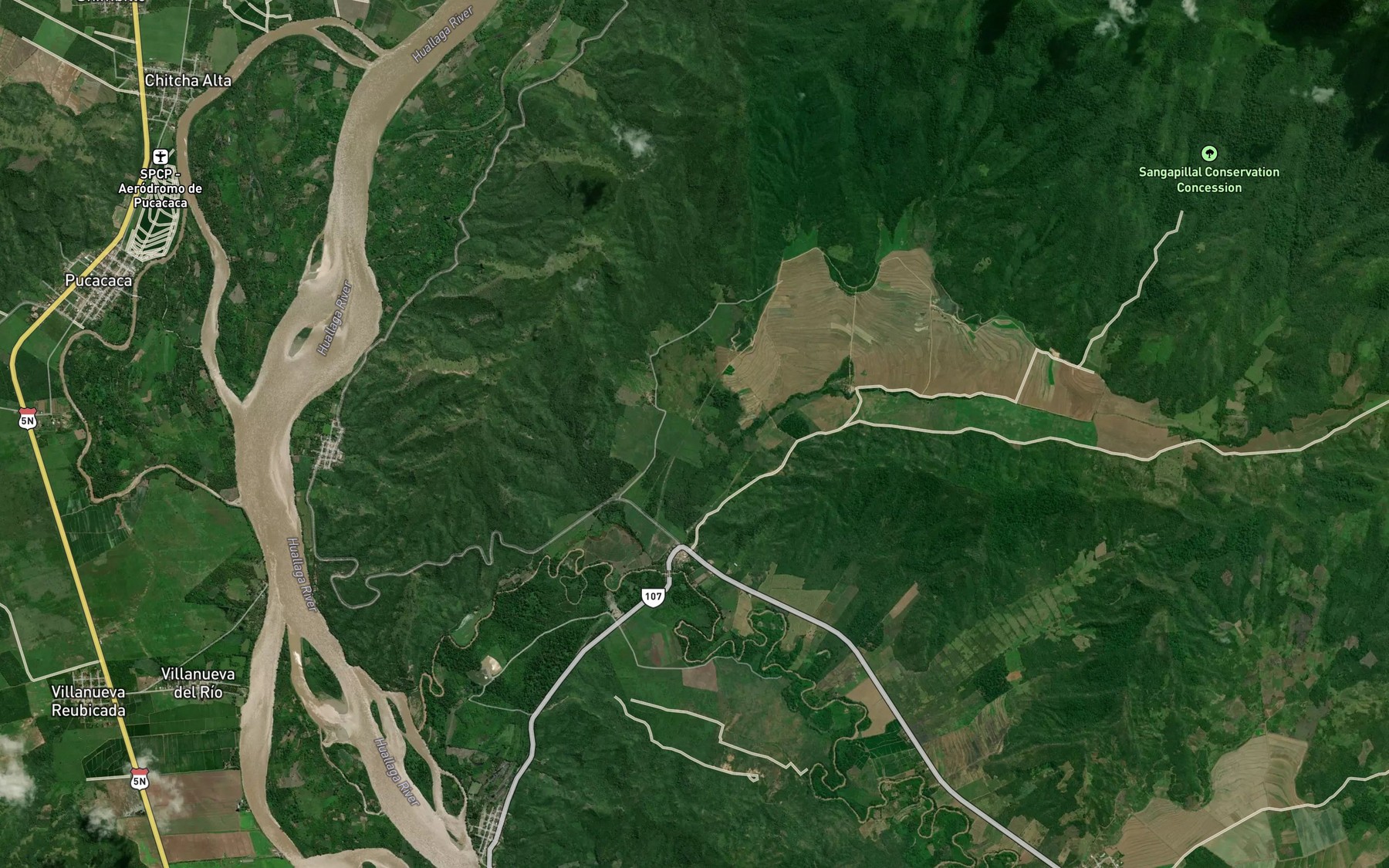 Satellite map of the Quebrada Huacchararaca