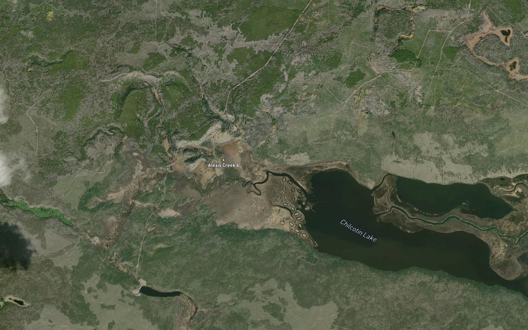 Satellite map of the Palmer Creek