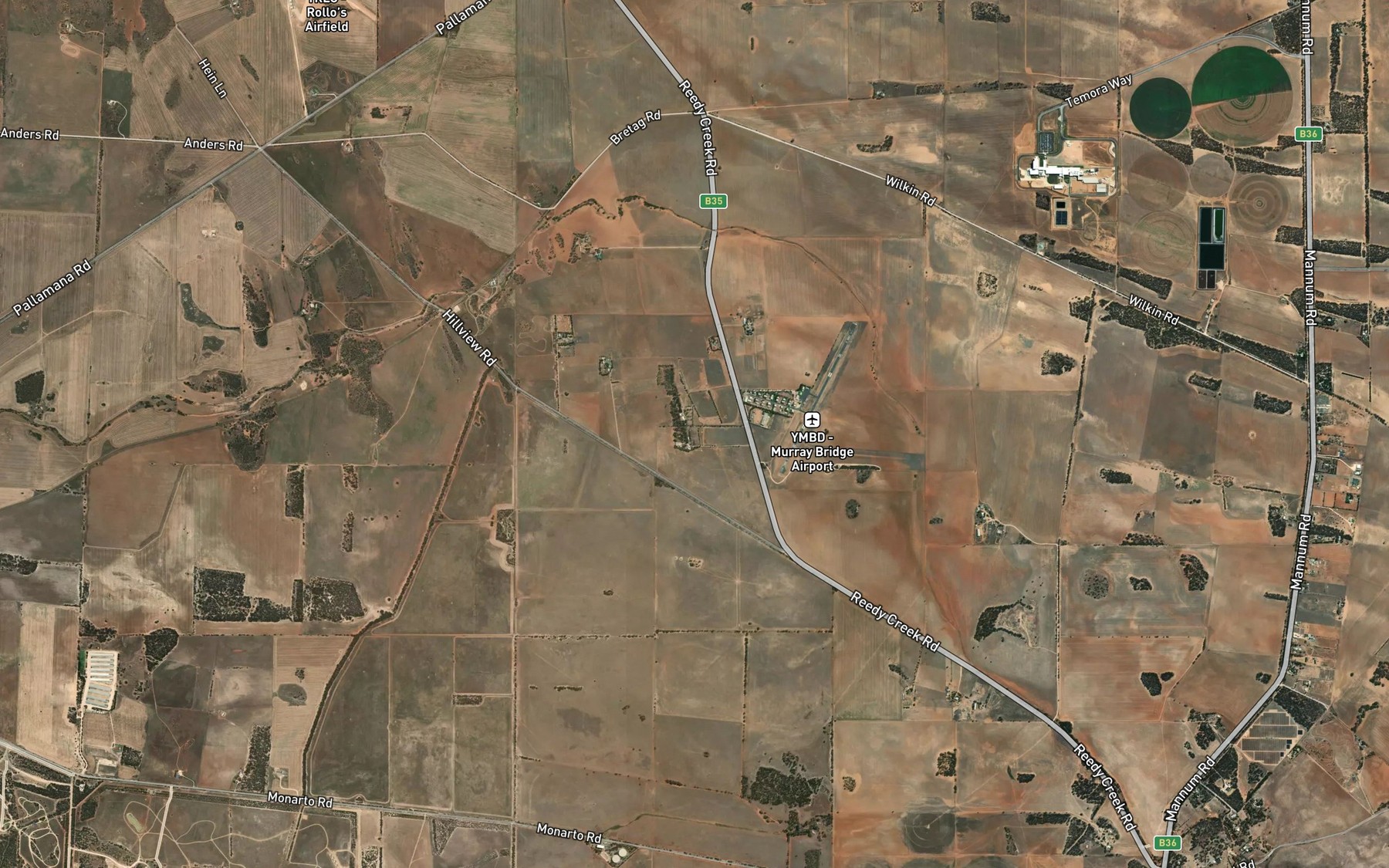 Satellite map of the Preamimma Creek
