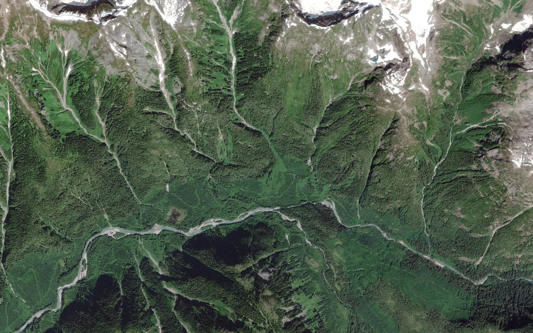 Satellite map of the Mallon Creek