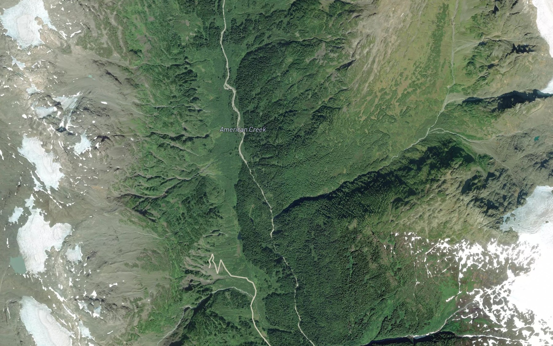 Satellite map of the Basin Creek
