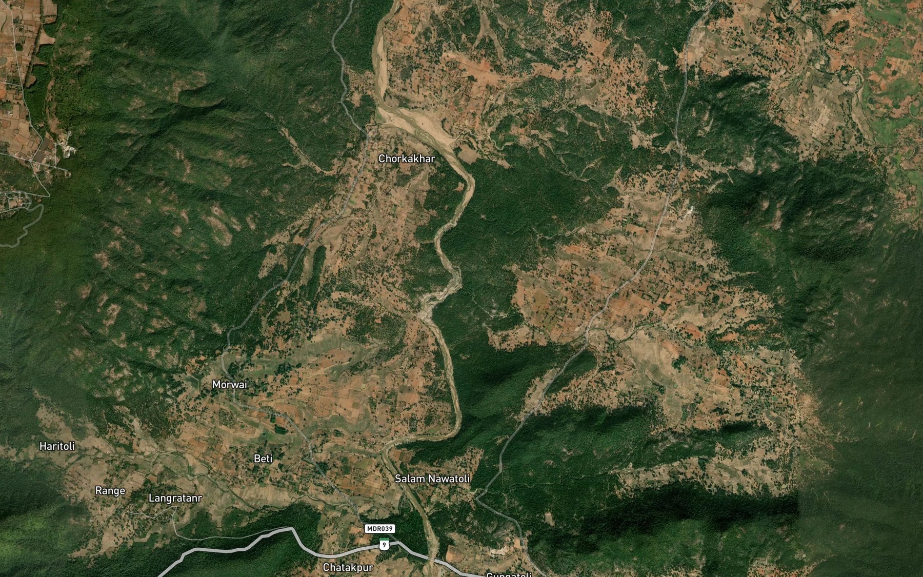 Satellite map of the Tithi Nadi