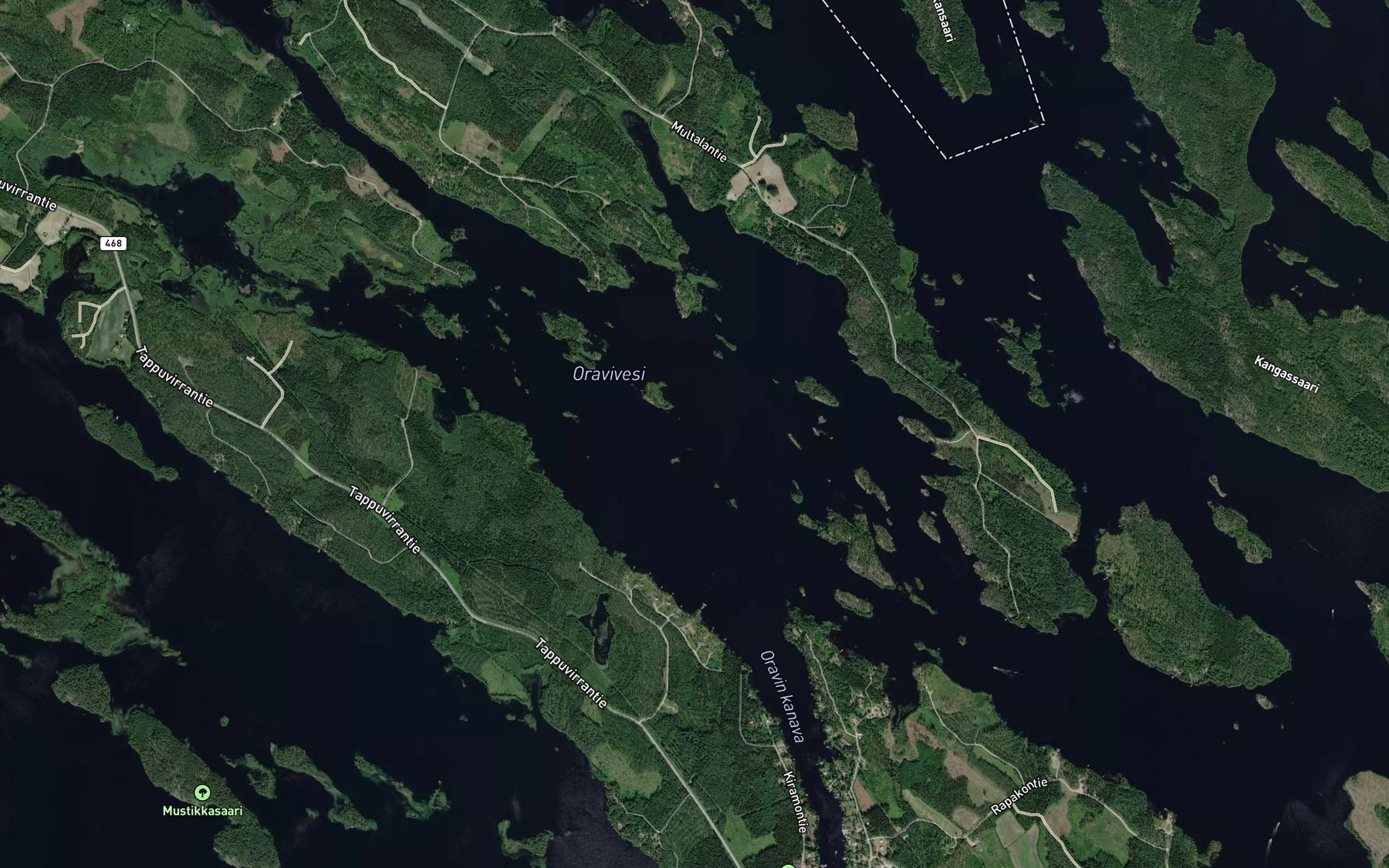 Satellite map of the Oravivesi