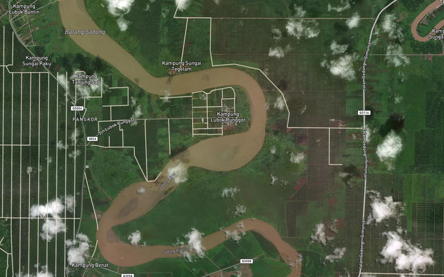 Satellite map of the Sungai Aup