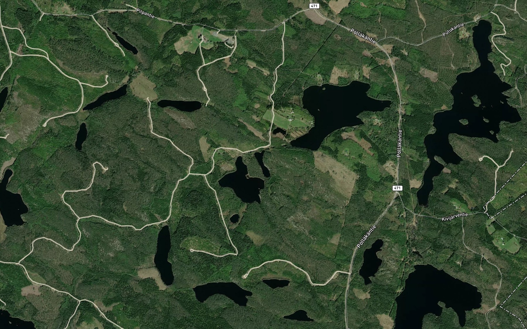 Satellite map of the Pieni Pahkajarvi