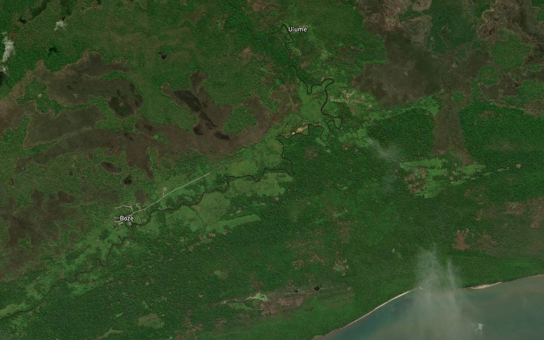 Satellite map of the Onga River