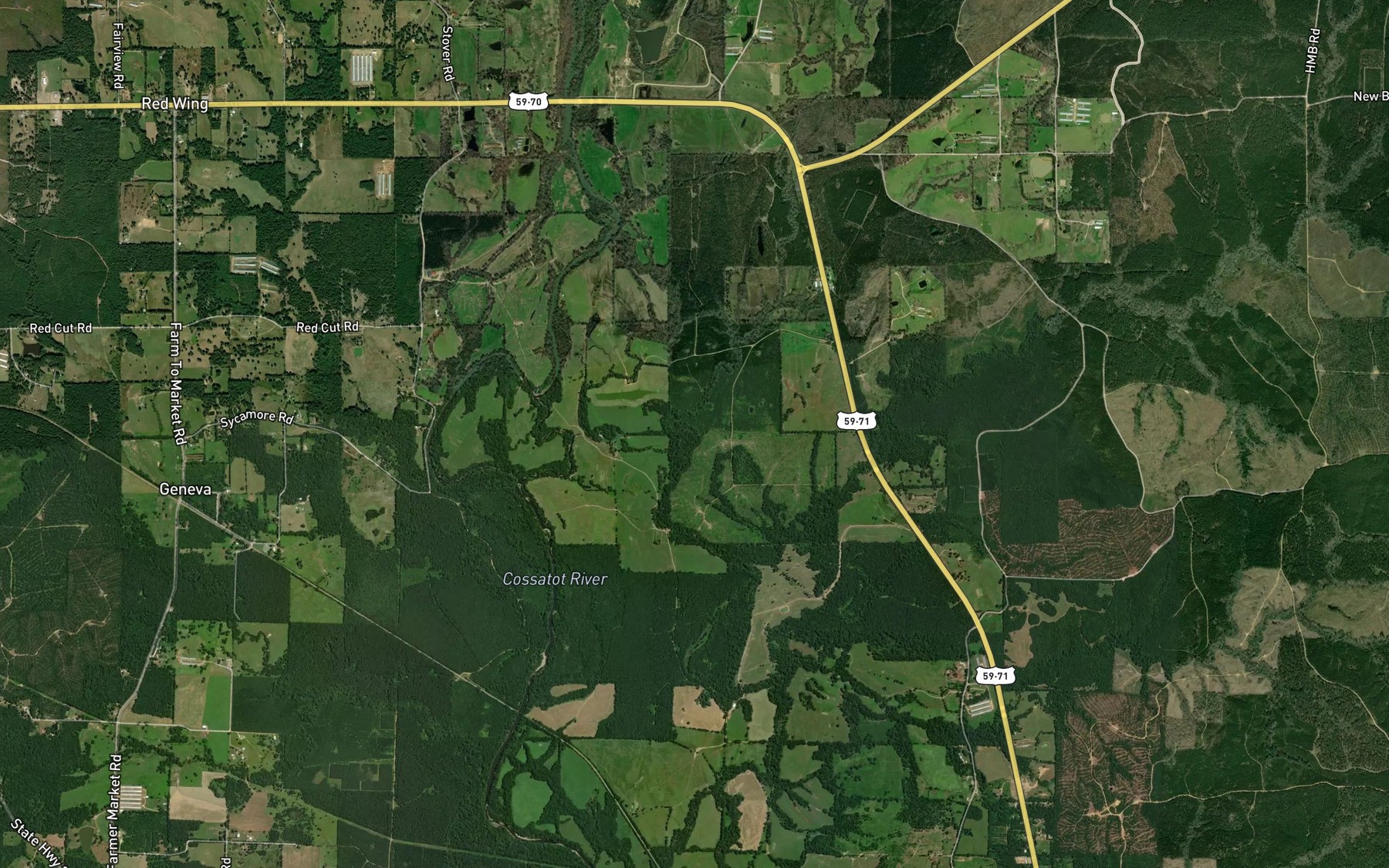 Satellite map of the Burke Creek