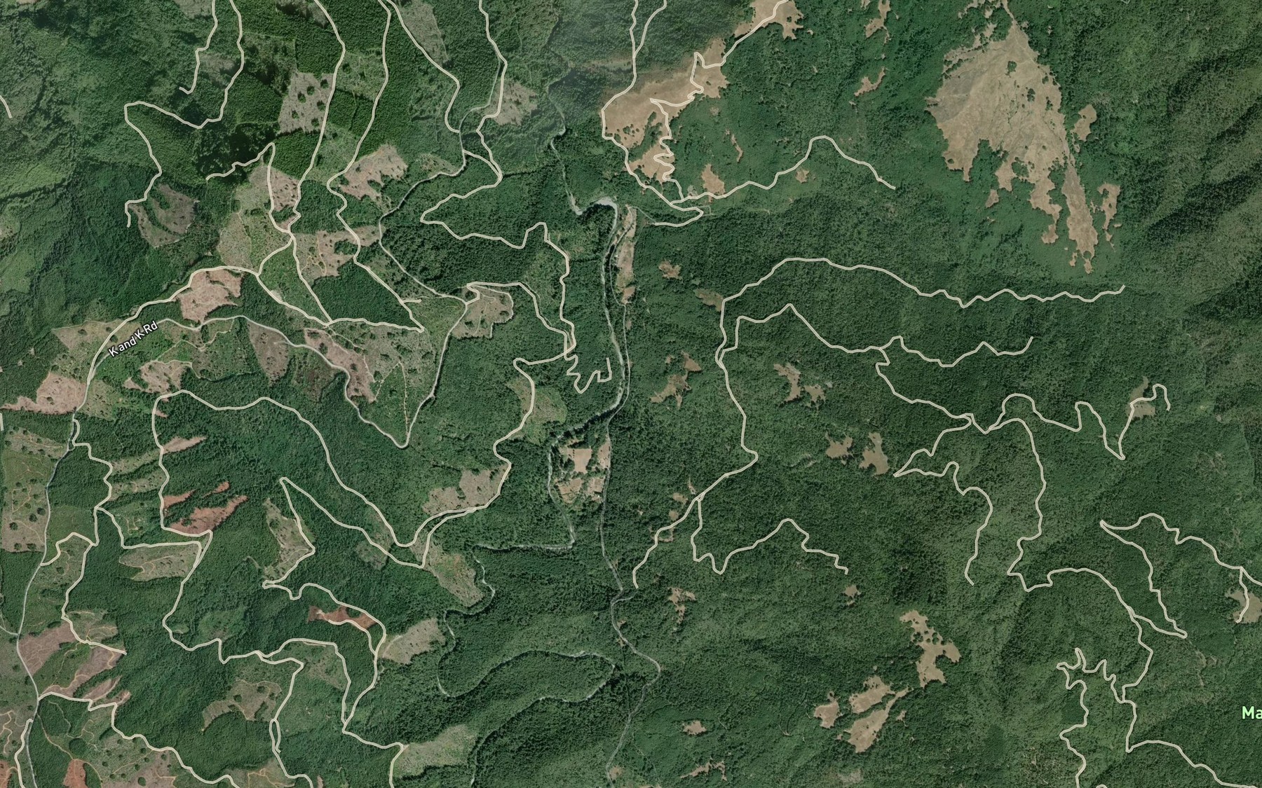 Satellite map of the Stover Creek