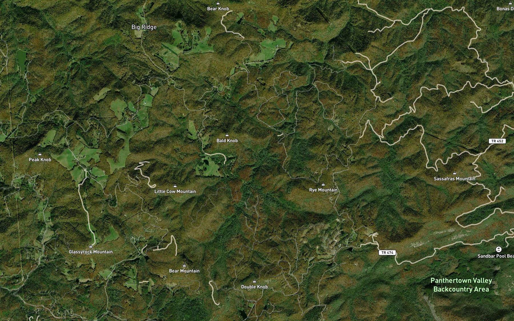 Satellite map of the Mill Creek