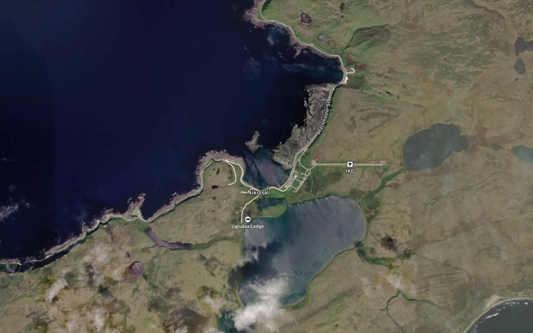 Satellite map of the Mueller Cove