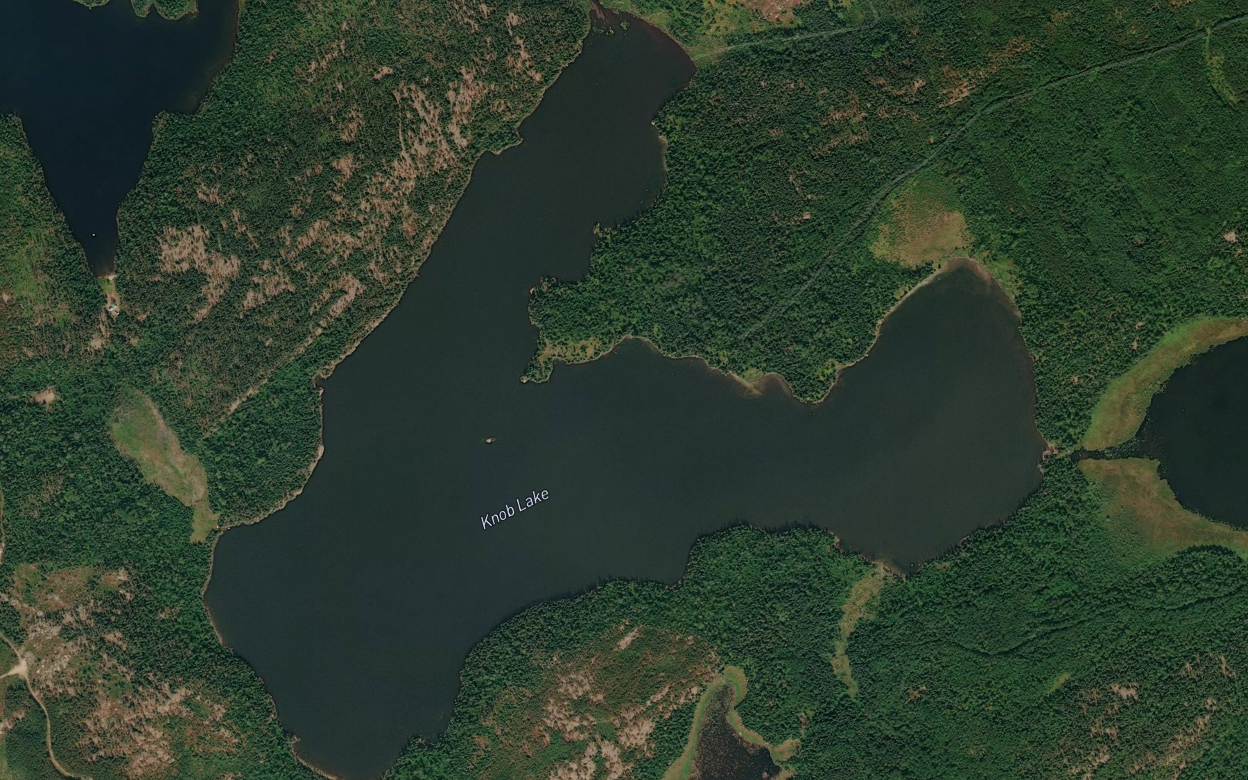 Satellite map of the Knob Lake