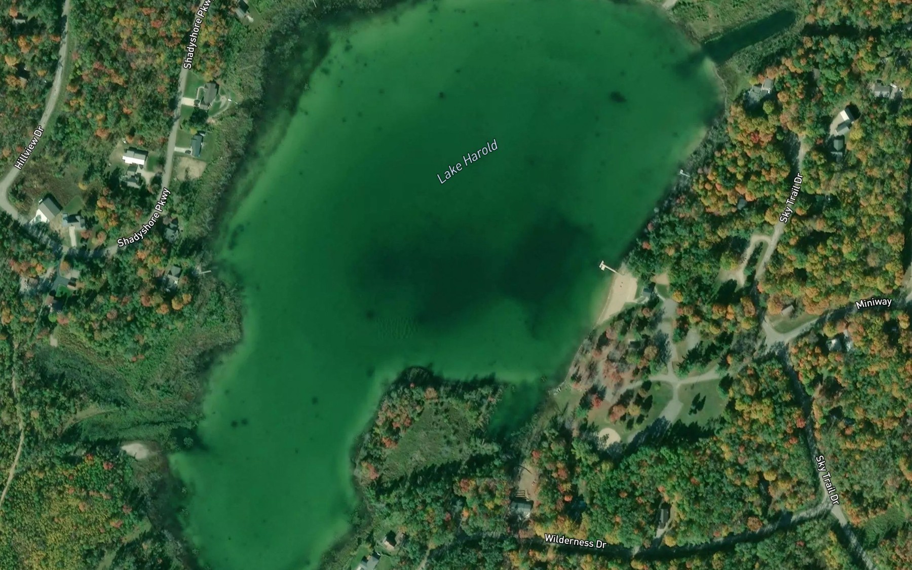 Satellite map of the Lake Harold