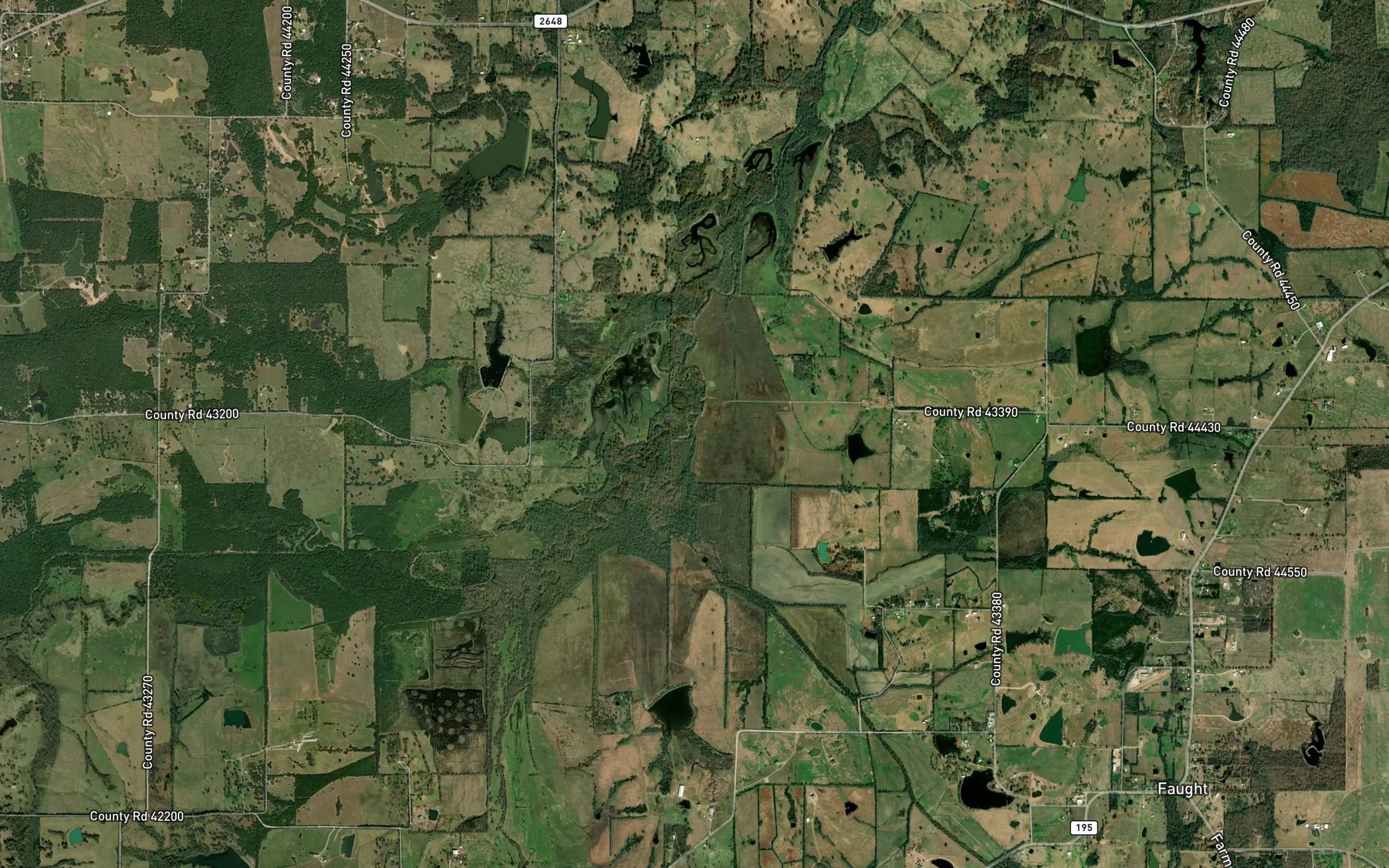 Satellite map of the Ninemile Creek