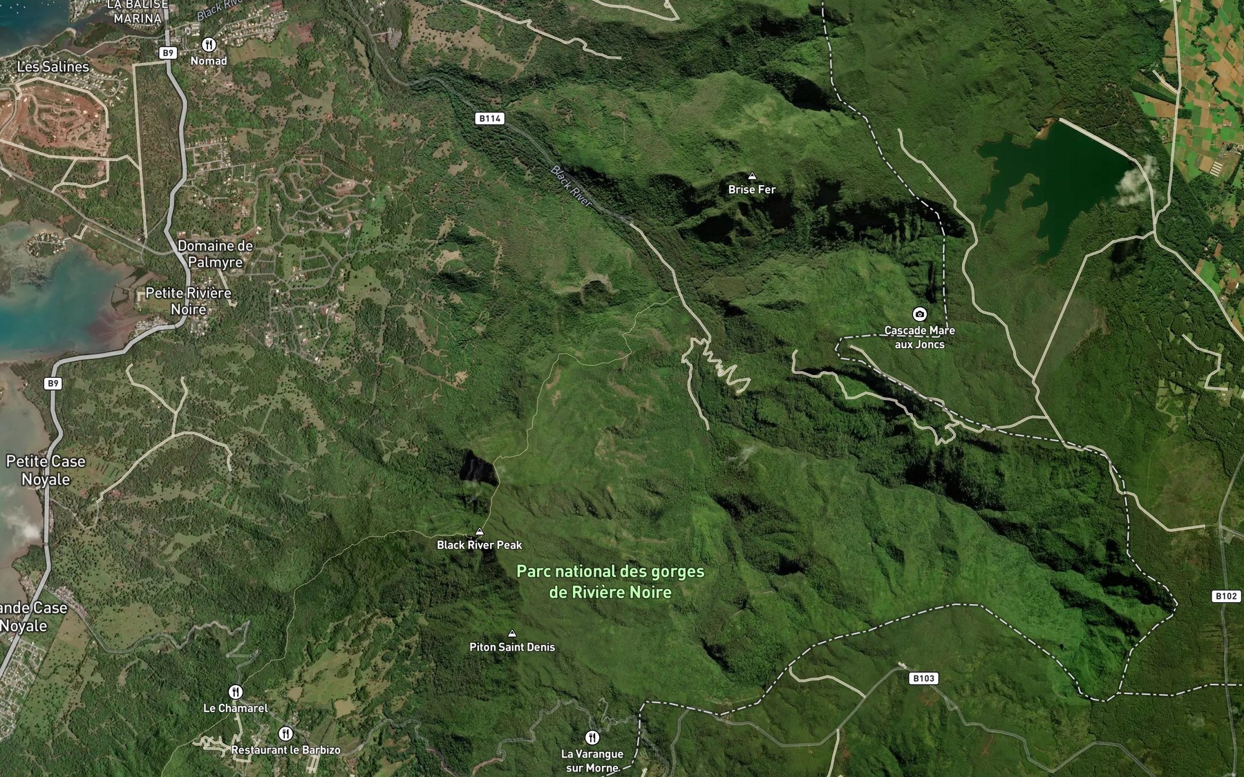 Satellite map of the Riviere Noire