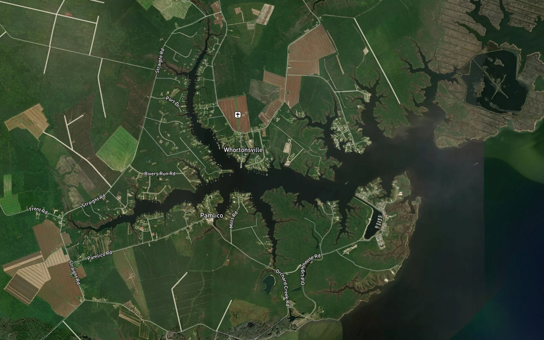 Satellite map of the Pasture Creek