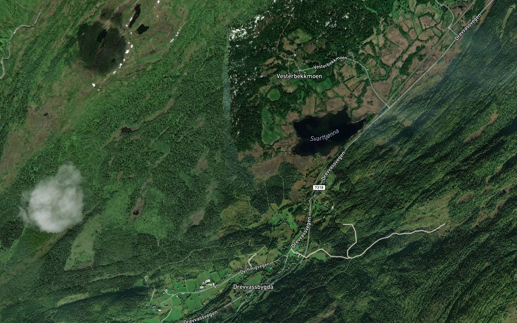Satellite map of the Skarbekken