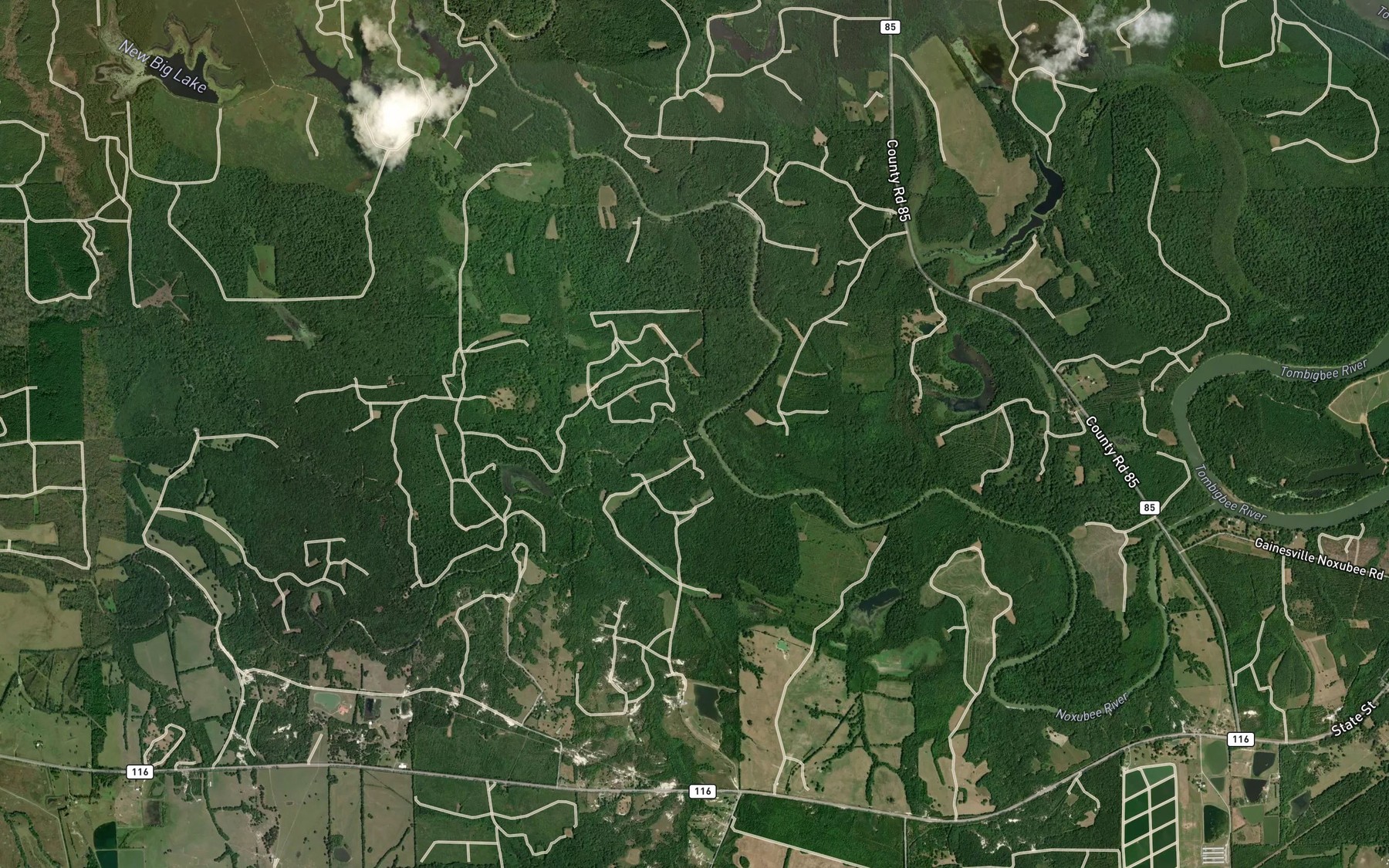 Satellite map of the Bodka Creek