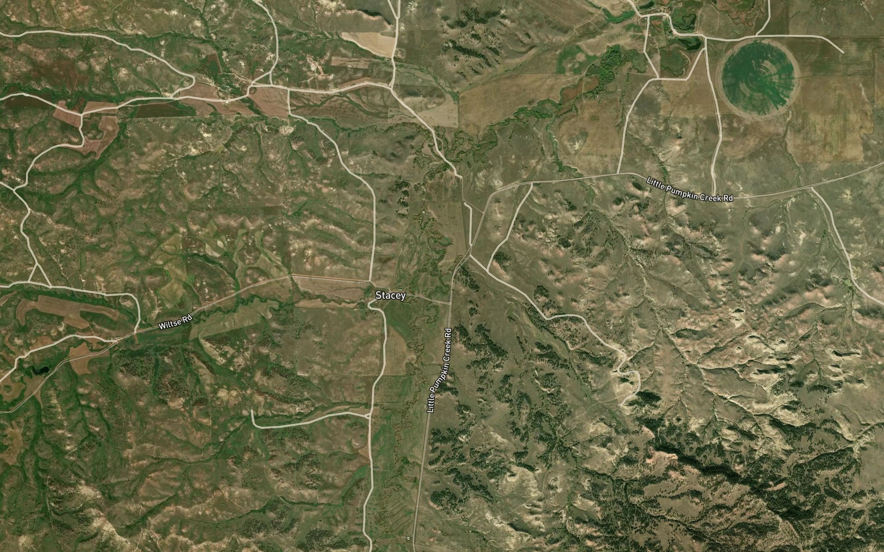Satellite map of the Coal Creek