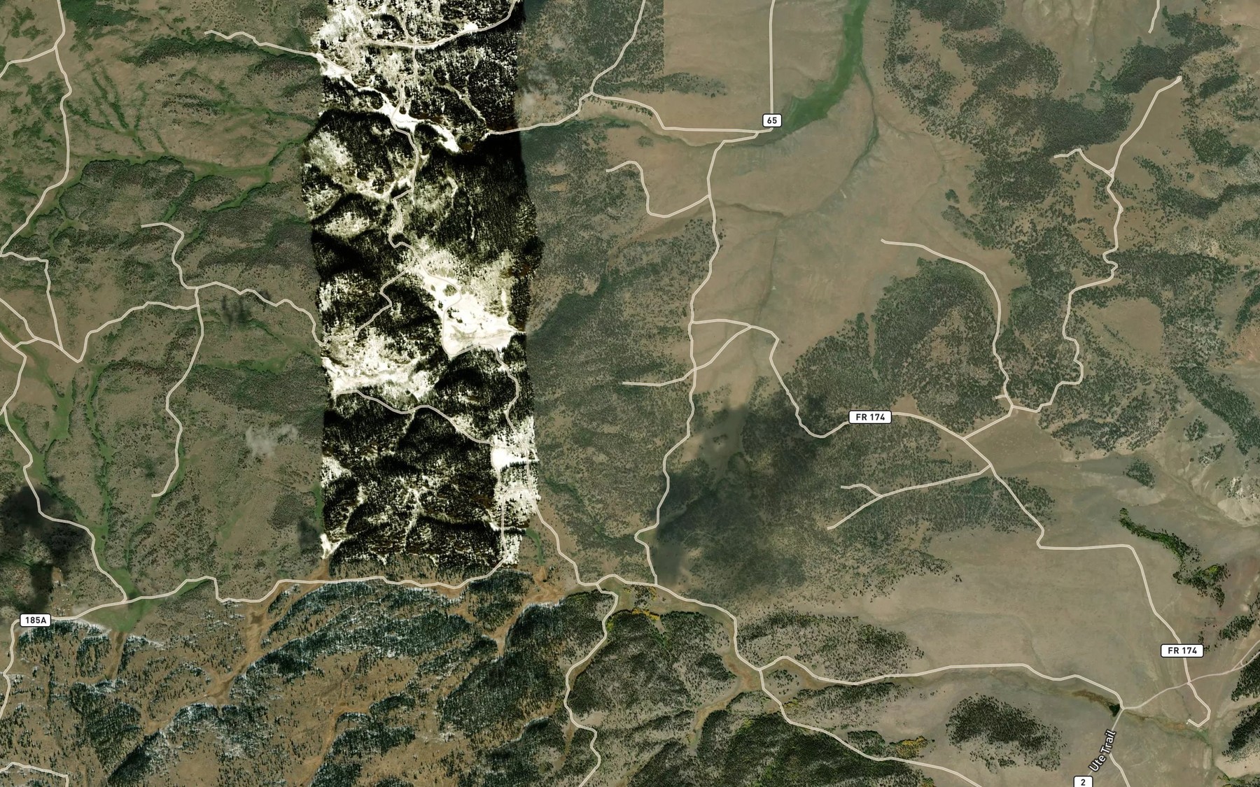 Satellite map of the Sawmill Spring