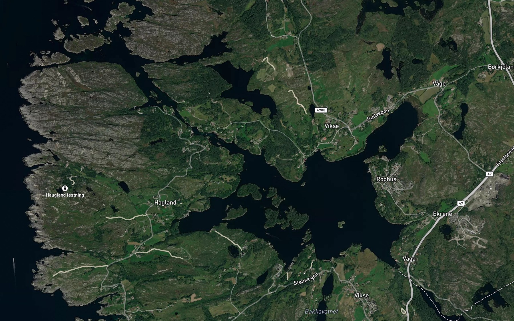 Satellite map of the Fuglevik