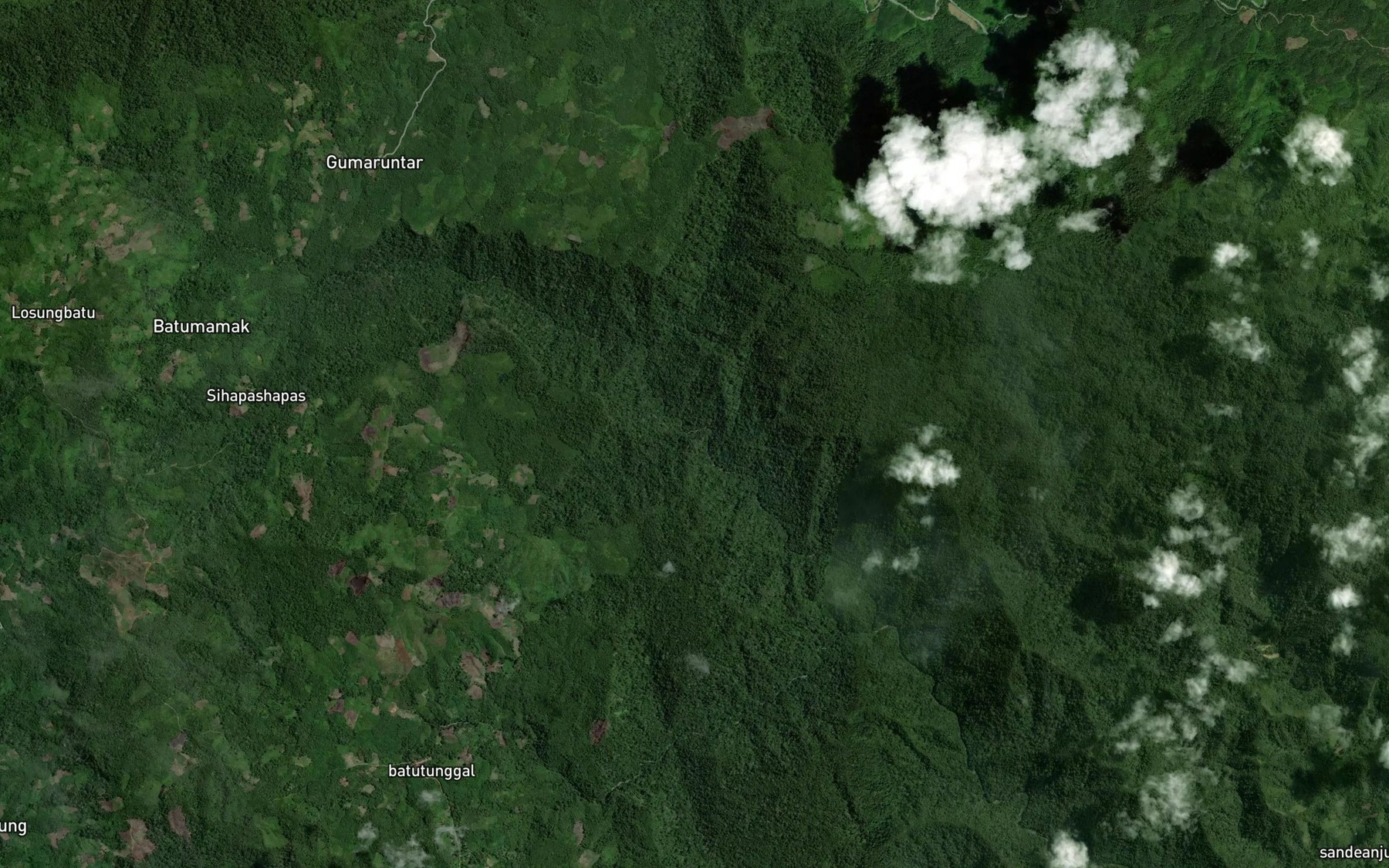 Satellite map of the Aek Homba