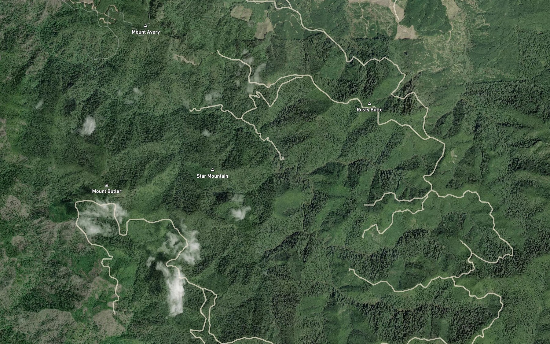 Satellite map of the Little Dixie Creek