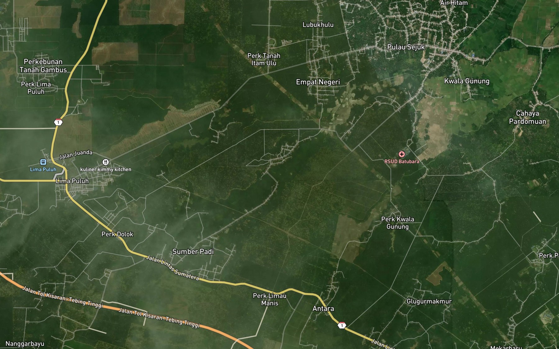 Satellite map of the Sungai Dolok