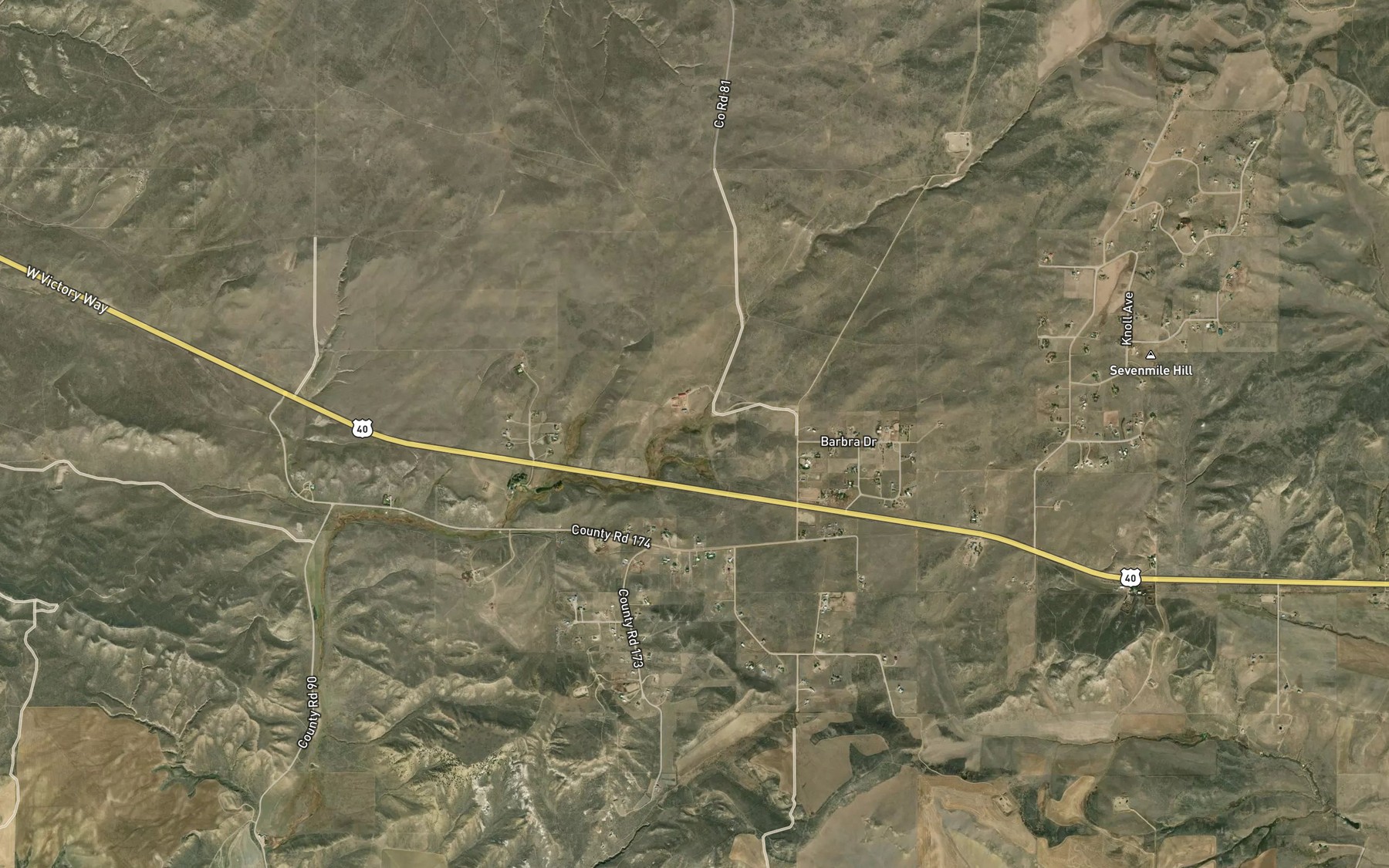 Satellite map of the Sand Spring