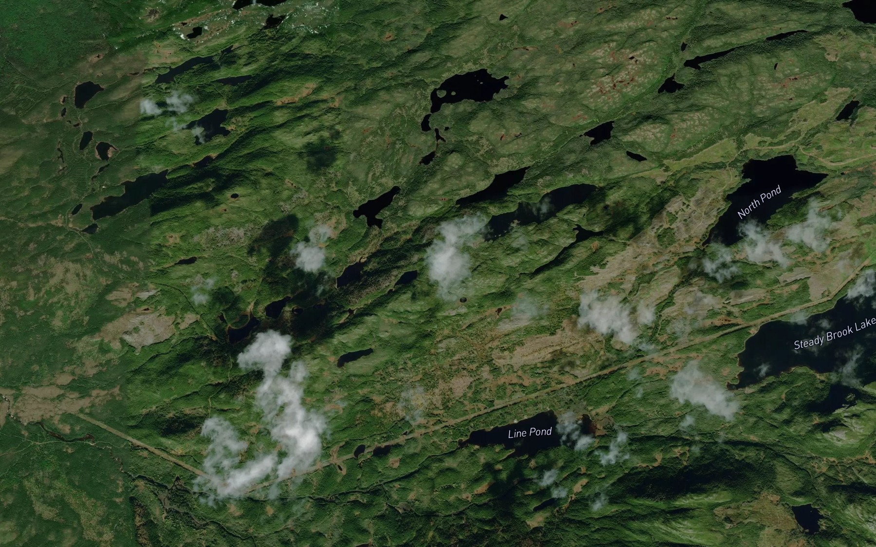 Satellite map of the Angle Pond