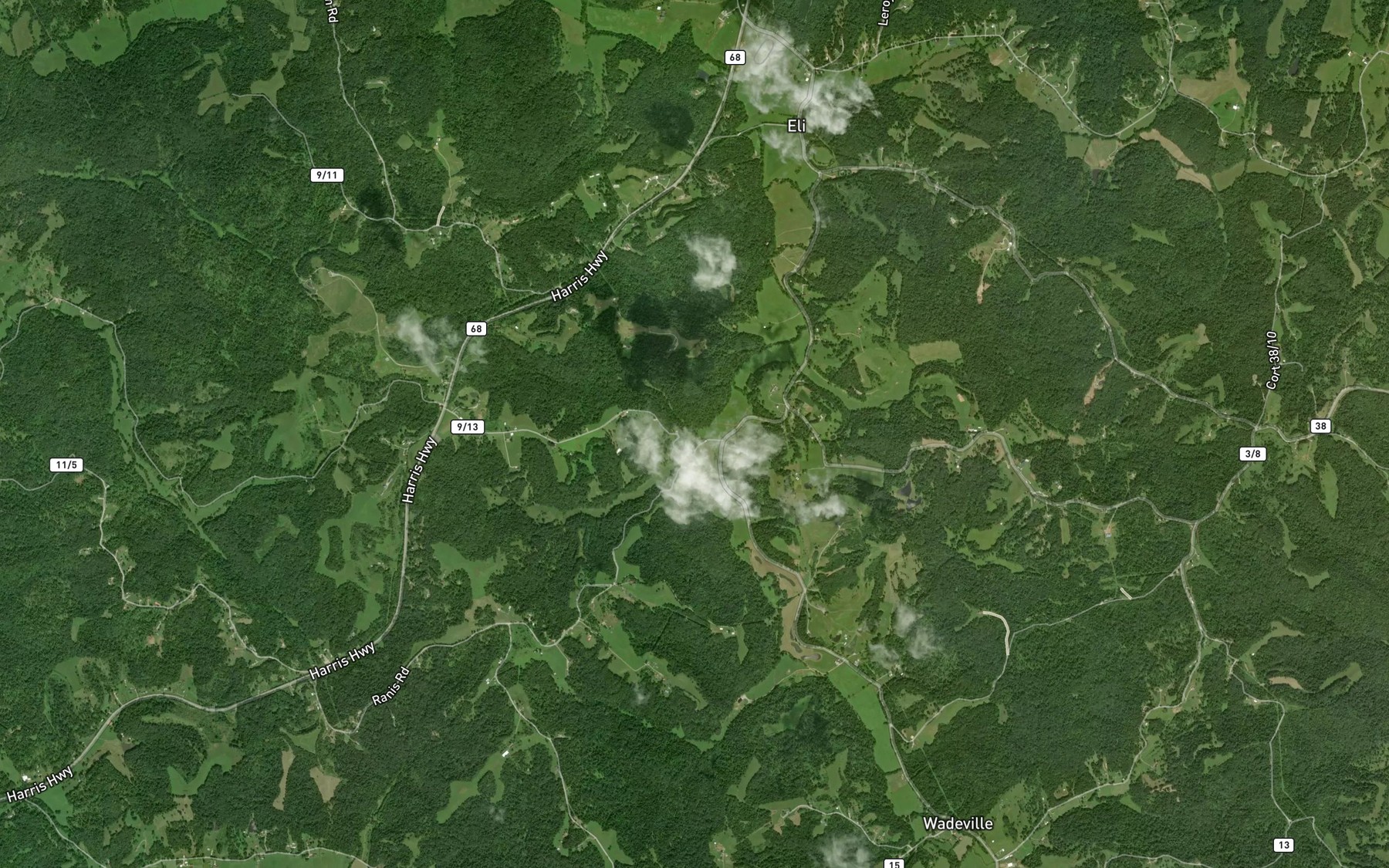 Satellite map of the Slab Camp Run