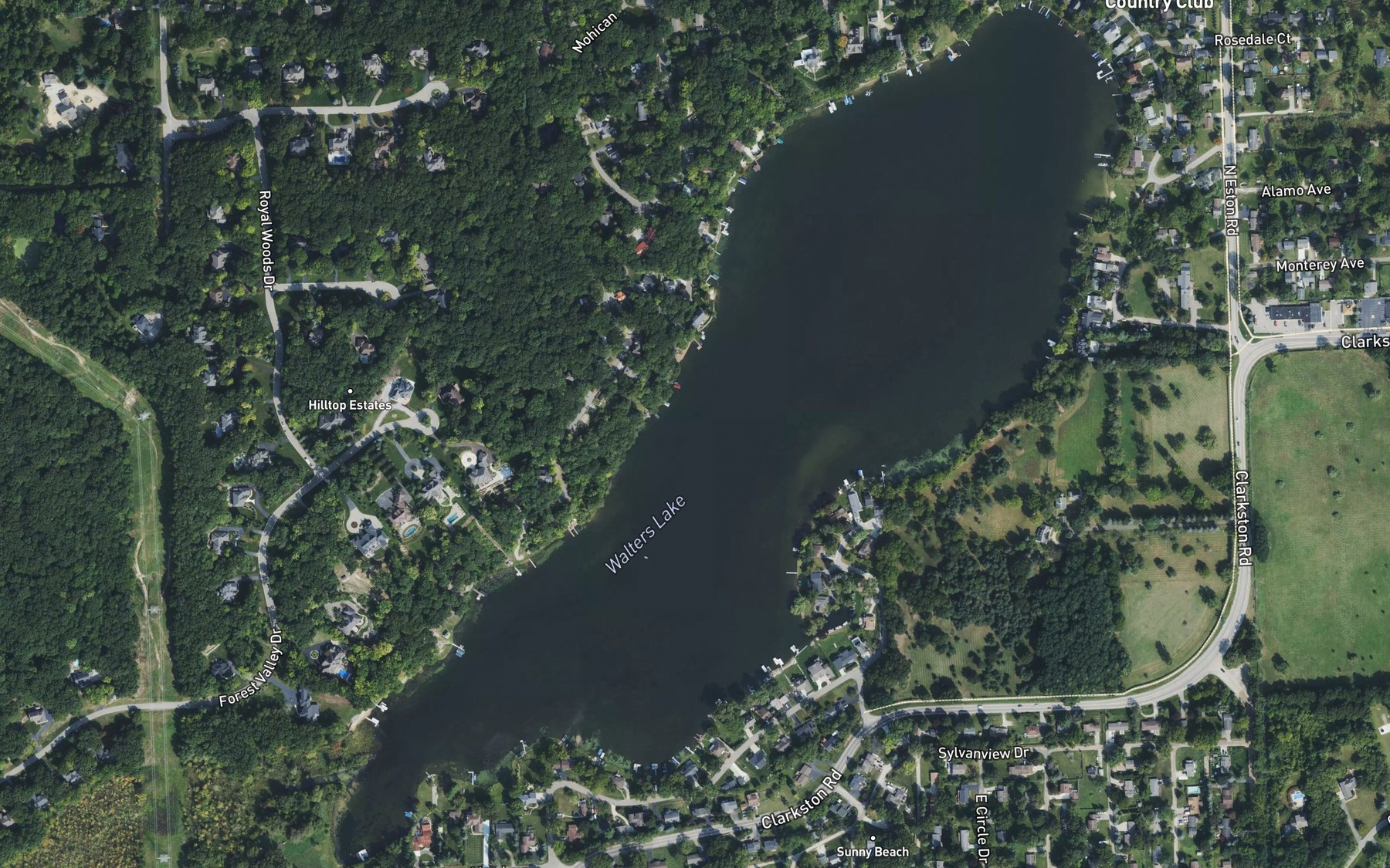 Satellite map of the Walters Lake