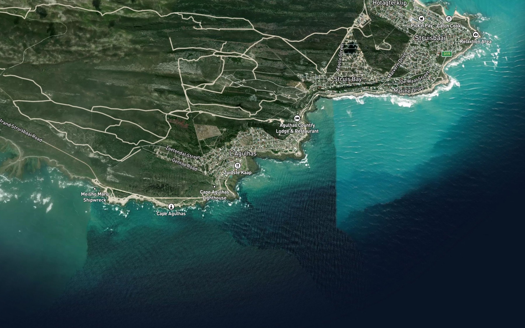 Satellite map of the Saint Mungo Bay