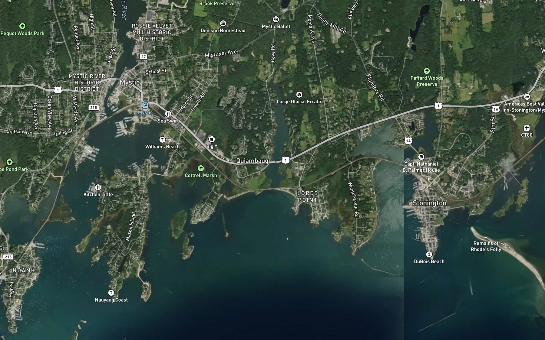 Satellite map of the Mine Cove