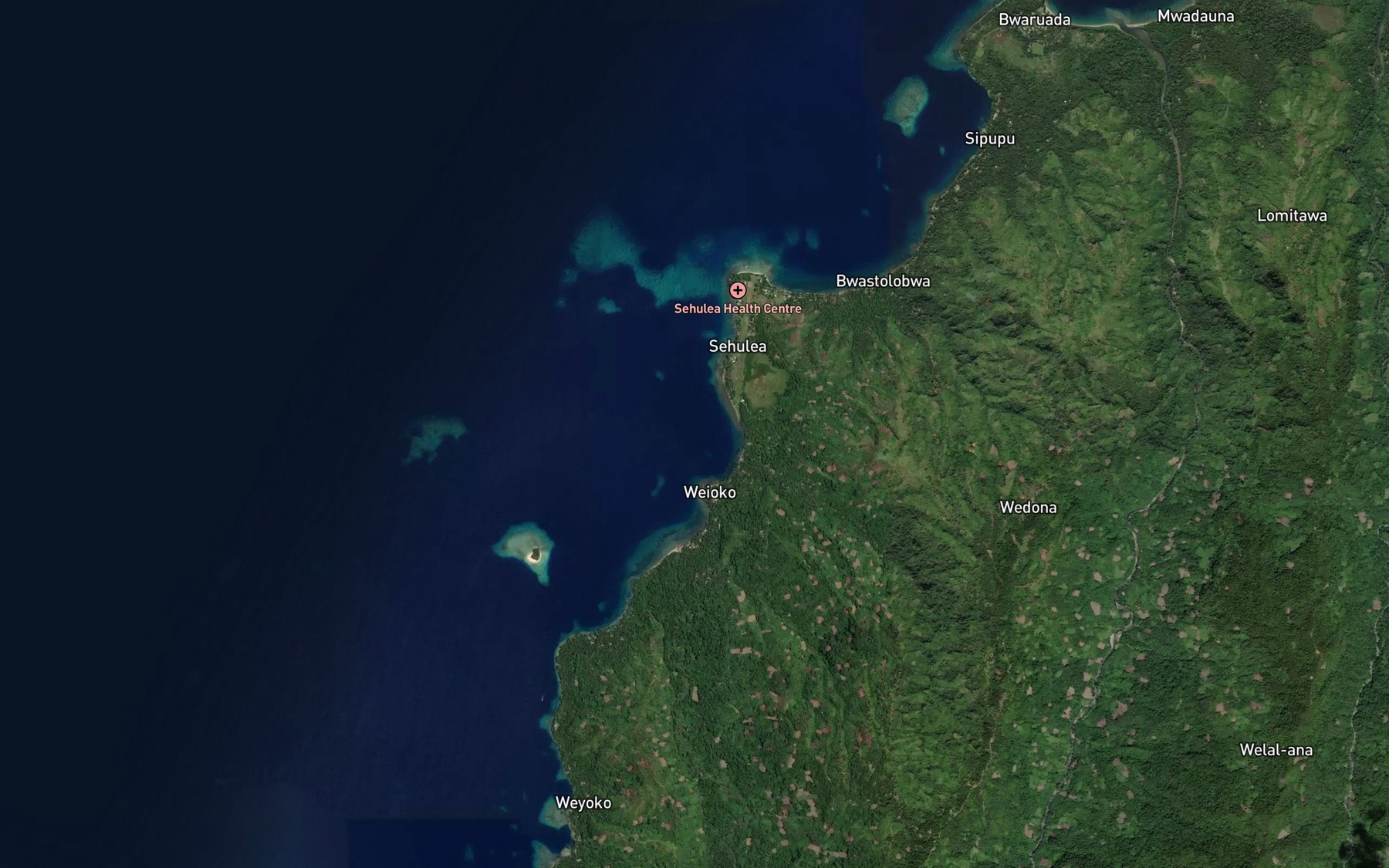 Satellite map of the Weioko Bay