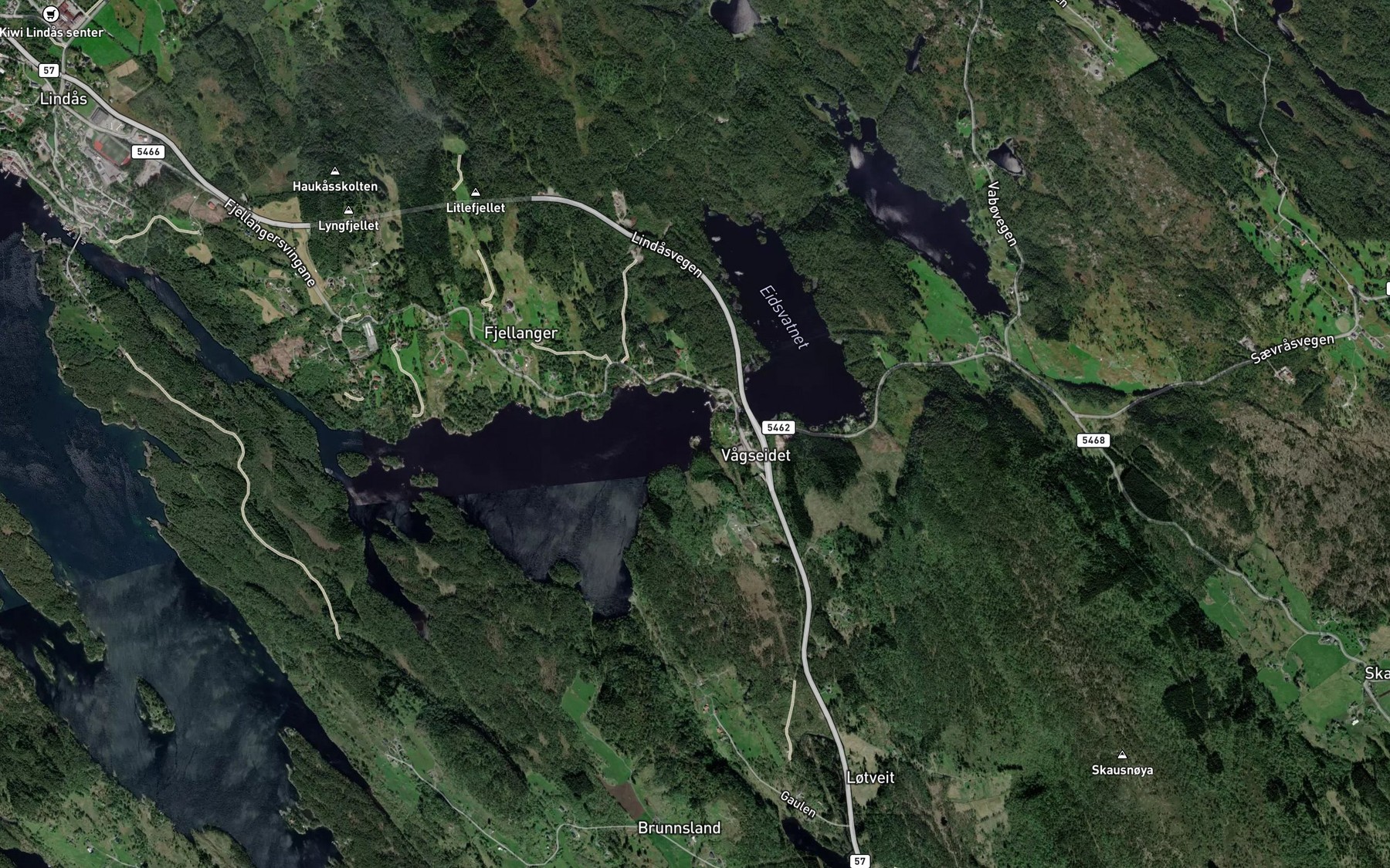 Satellite map of the Vagsviki