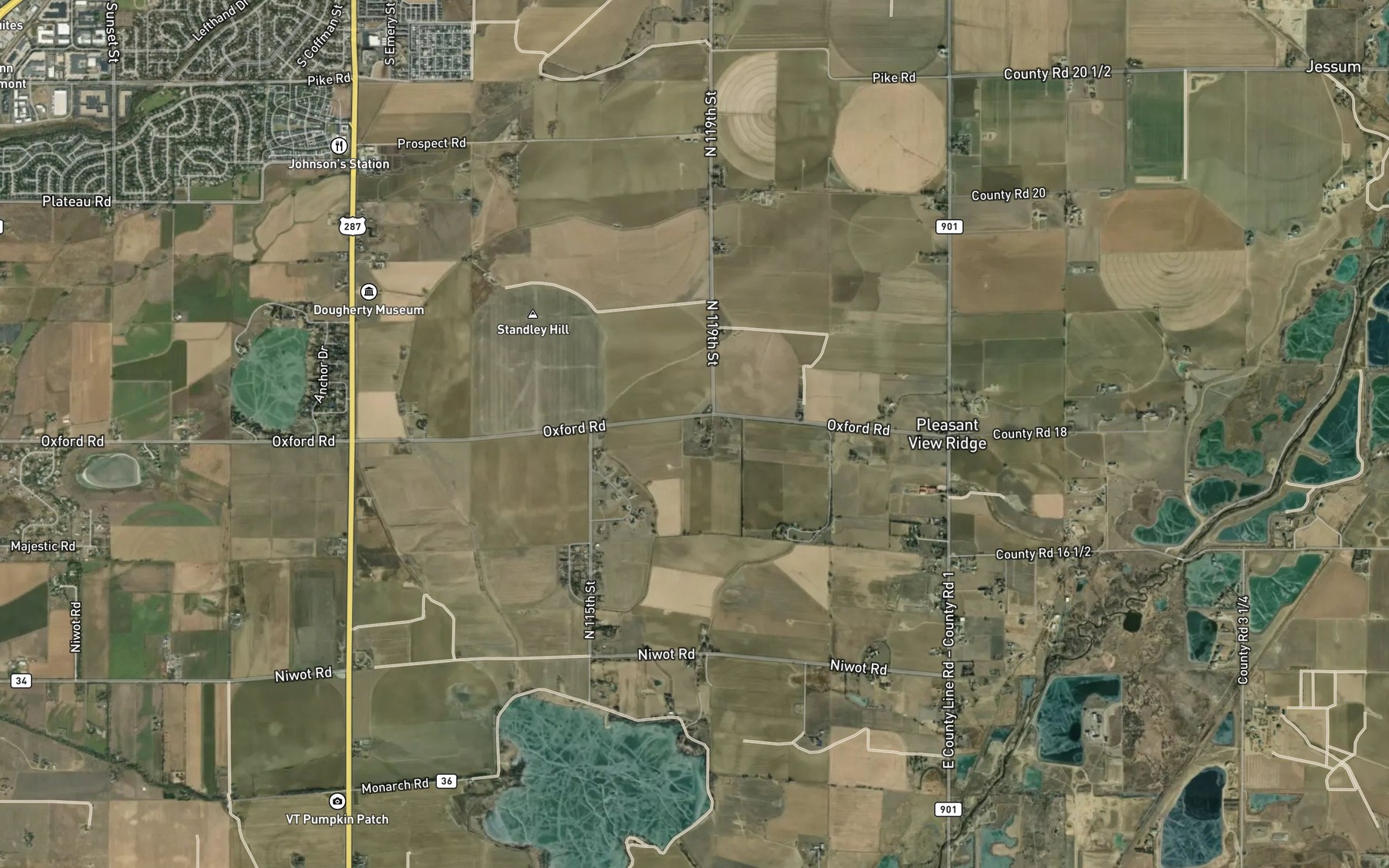 Satellite map of the Whiterock Ditch