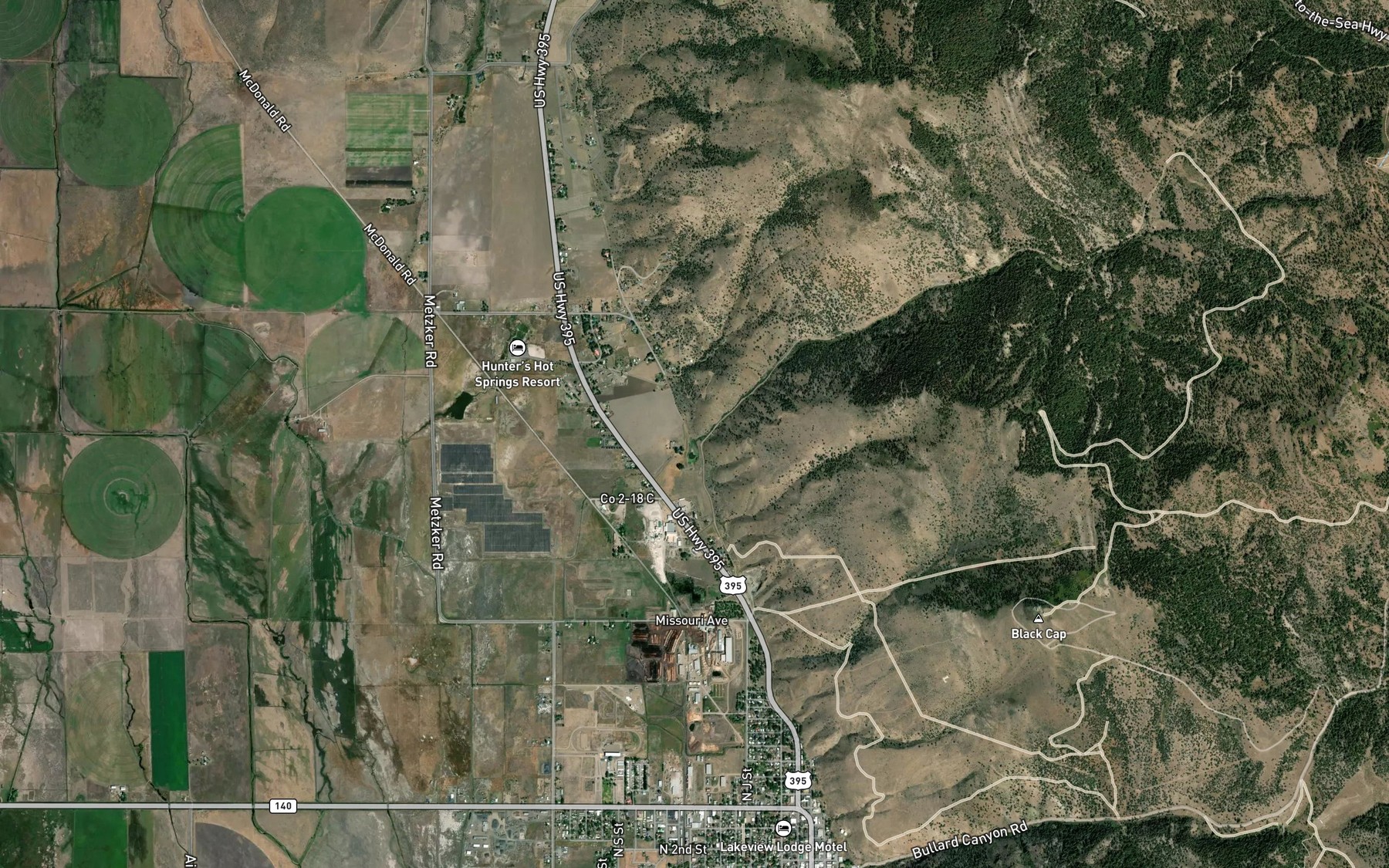 Satellite map of the Hammersley Creek