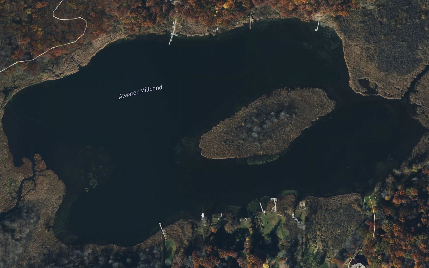 Satellite map of the Atwater Millpond