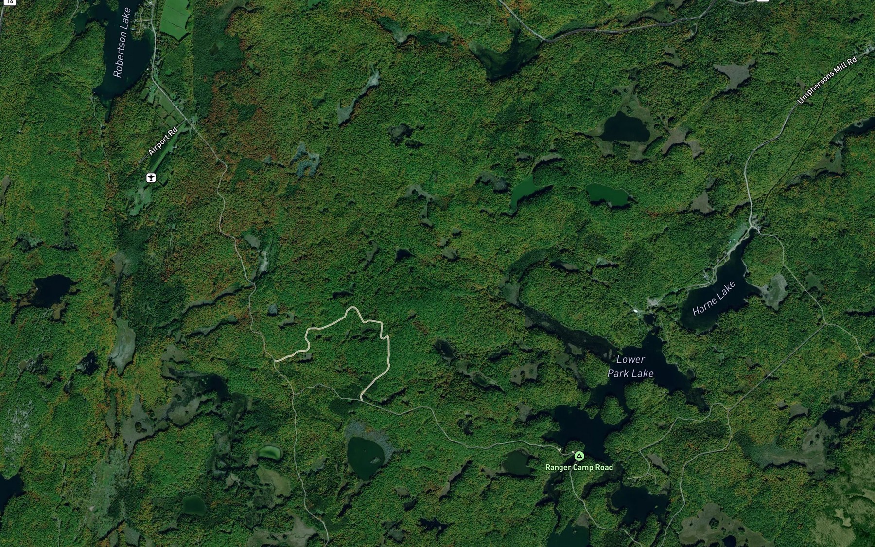 Satellite map of the Marl Pond