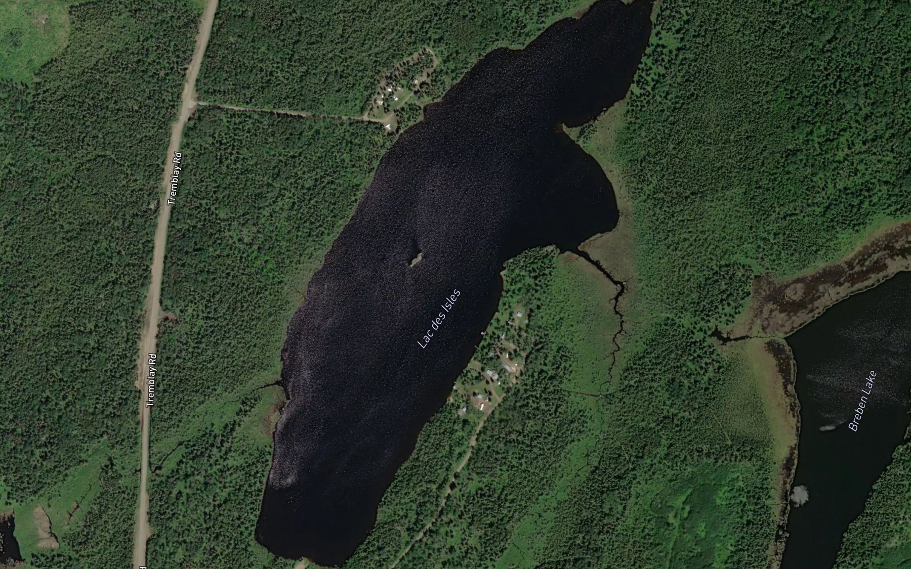 Satellite map of the Lac des Isles