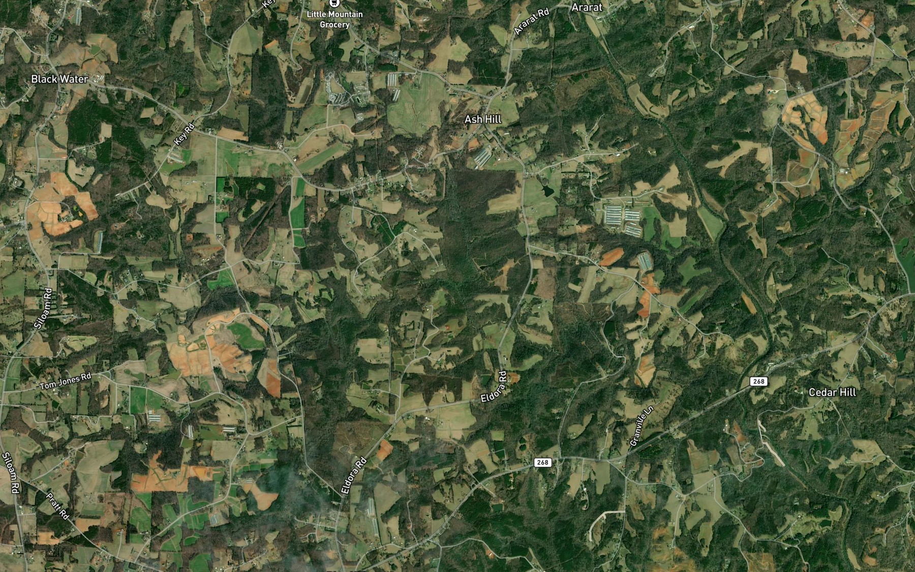 Satellite map of the Whittier Creek