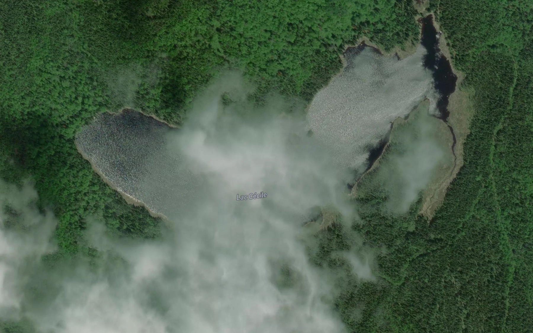 Satellite map of the Lac Cecile
