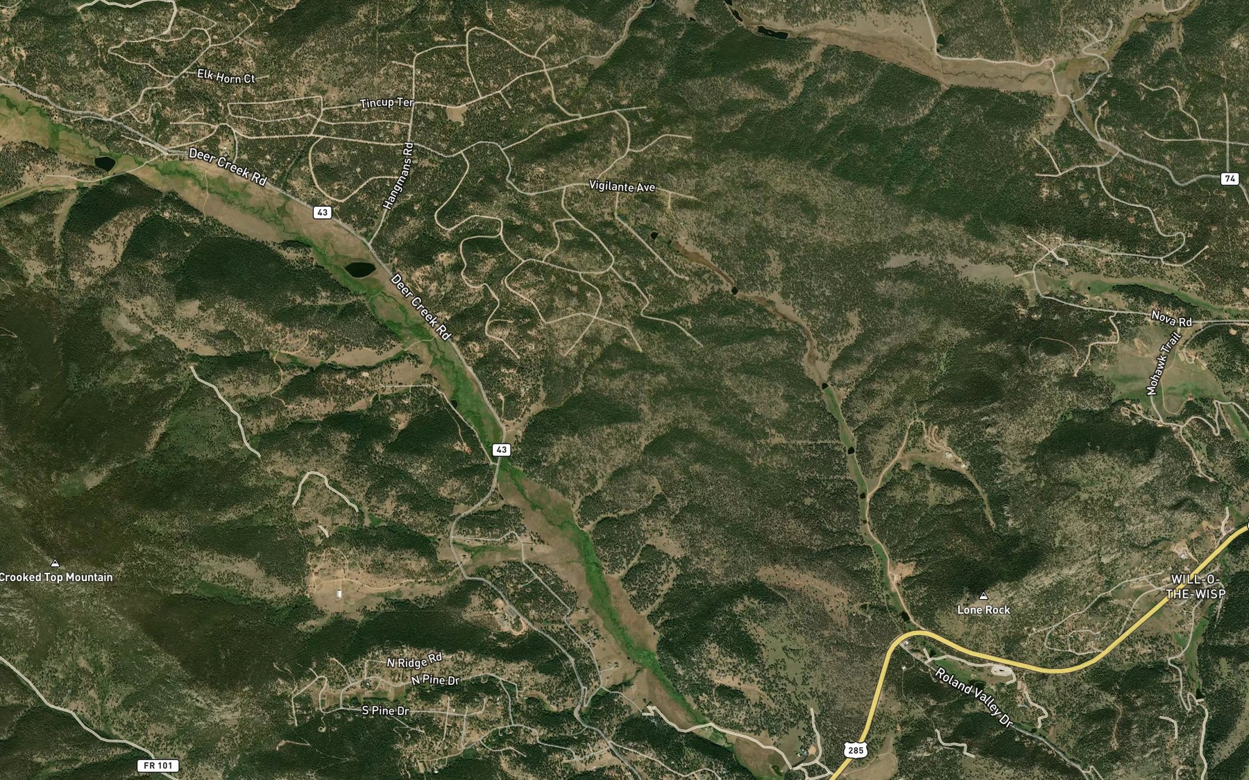 Satellite map of the Parmalee Ditch 2 and 3