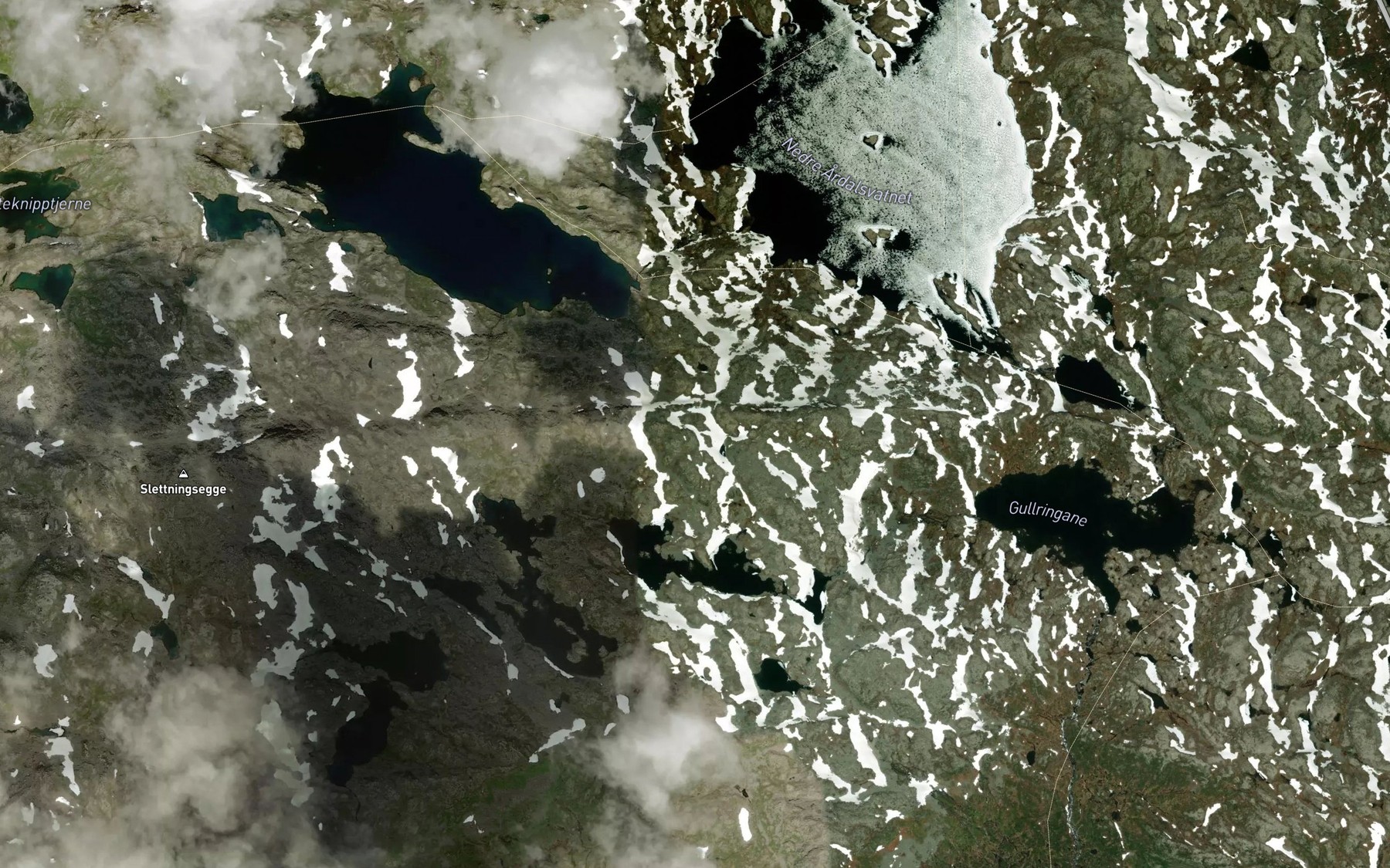 Satellite map of the Ardalsvatni
